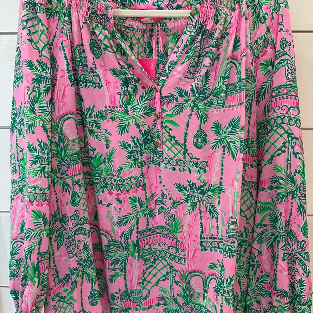 Lilly Pulitzer Pink and Green Elsa Top